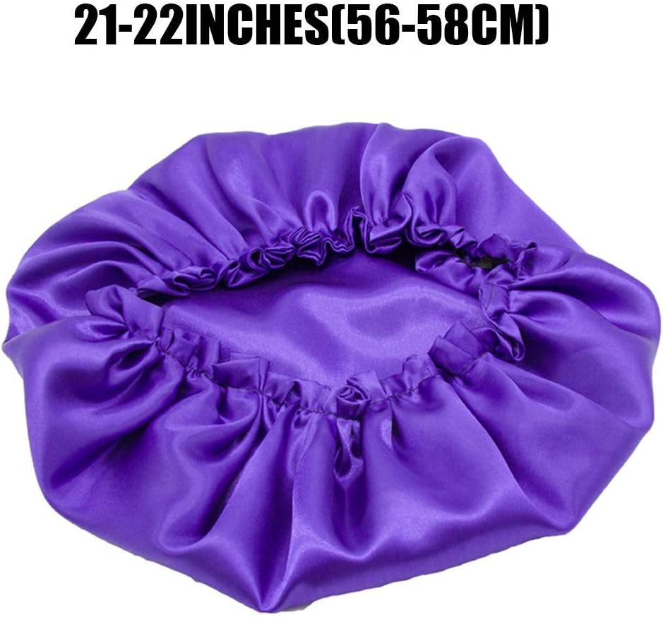 Dehman Adjustable Satin Sleep CAP Hair Bonnet Double Layered Reversible for Women Protective Sleep Hairstyles Satin Bonnet Cap for Hair,Good for Hair image number 5