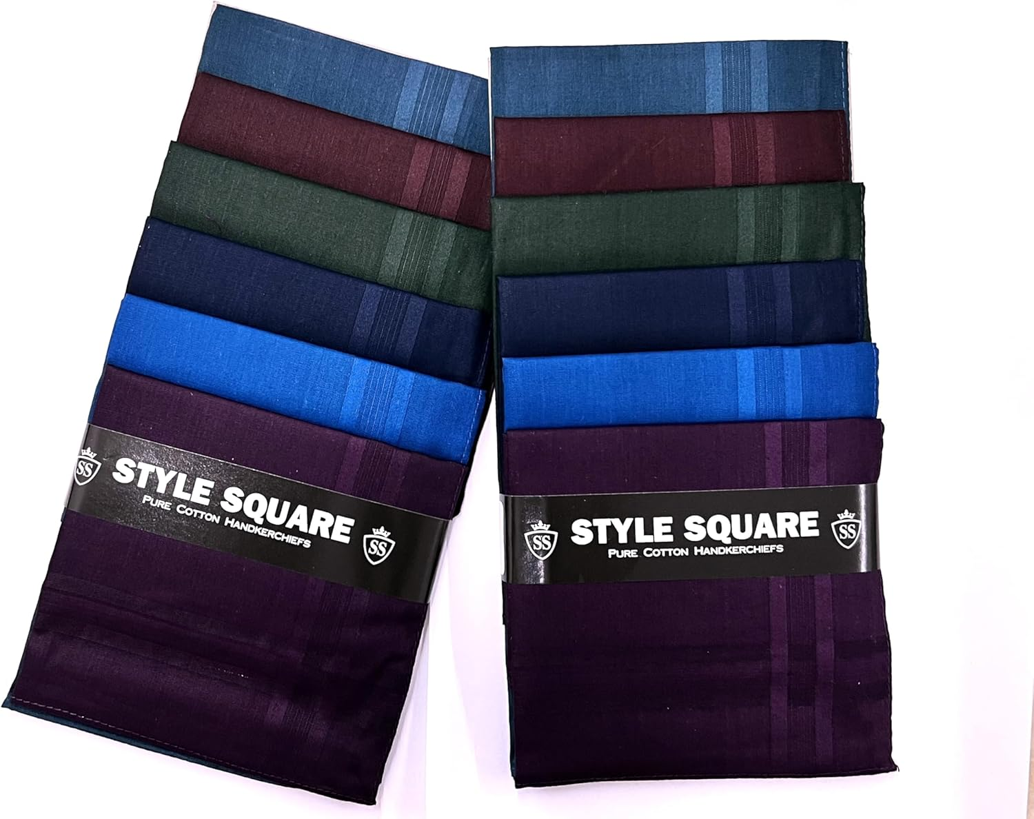 Style Square Men'S Handkerchiefs, 100% Pure Soft Cotton Handkerchief, Pattern Coloured Pocket Square Hankies, Great Gift, 43 X 43 Cm - Assorted Set Of 6 - As-80280 image number 4
