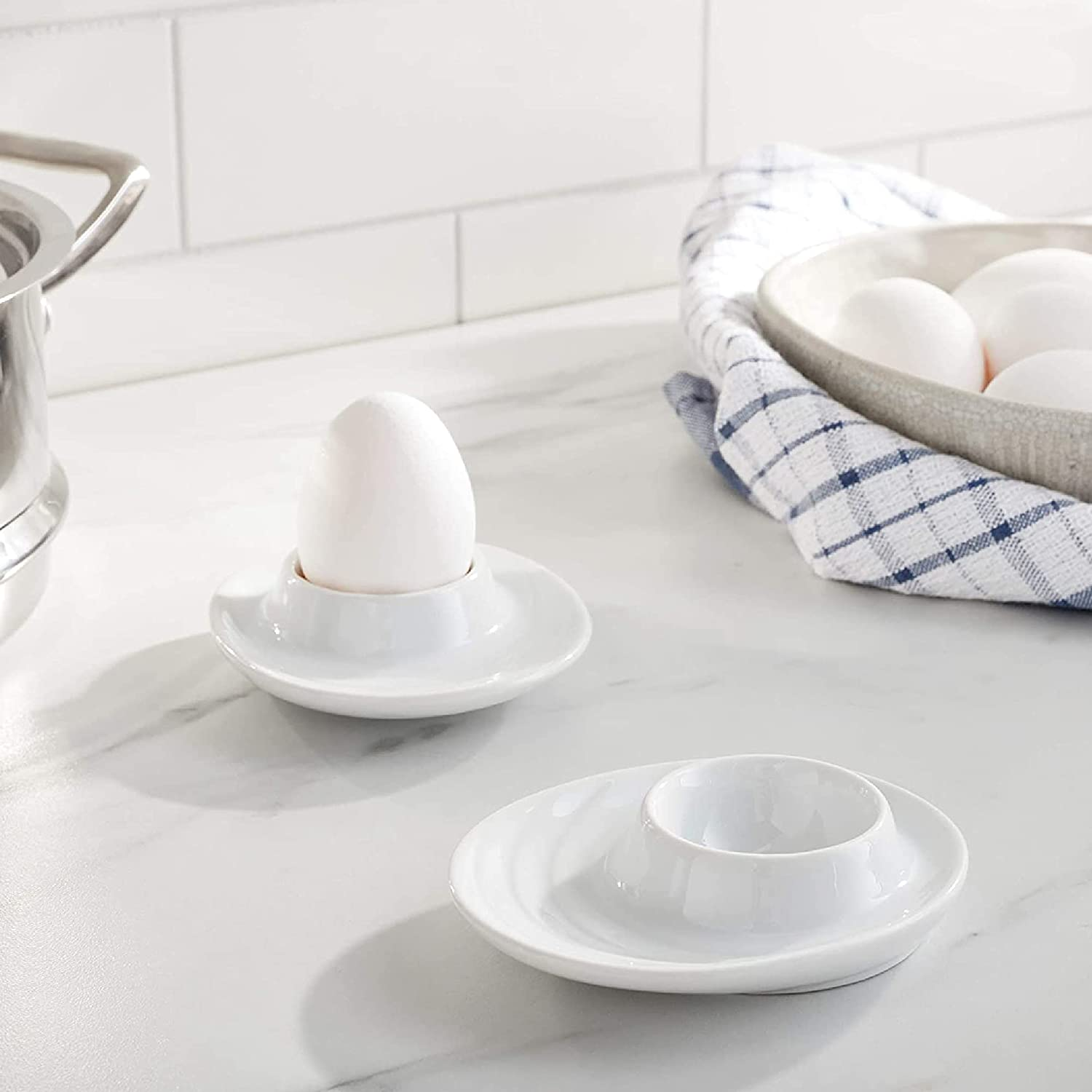 Kuchenprofi Burgund Oval Egg Plate 2 Piece, White
