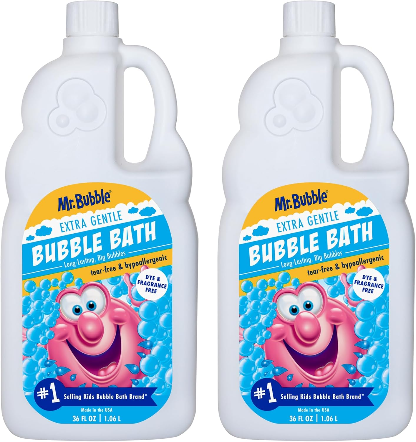Mr. Bubble Extra Gentle Bubble Bath - Hypoallergenic, Tear Free Bubble Bath Solution Perfect for Sensitive Skin (Pack of 2 Bottles, 36 Fl Oz Each) image number 6