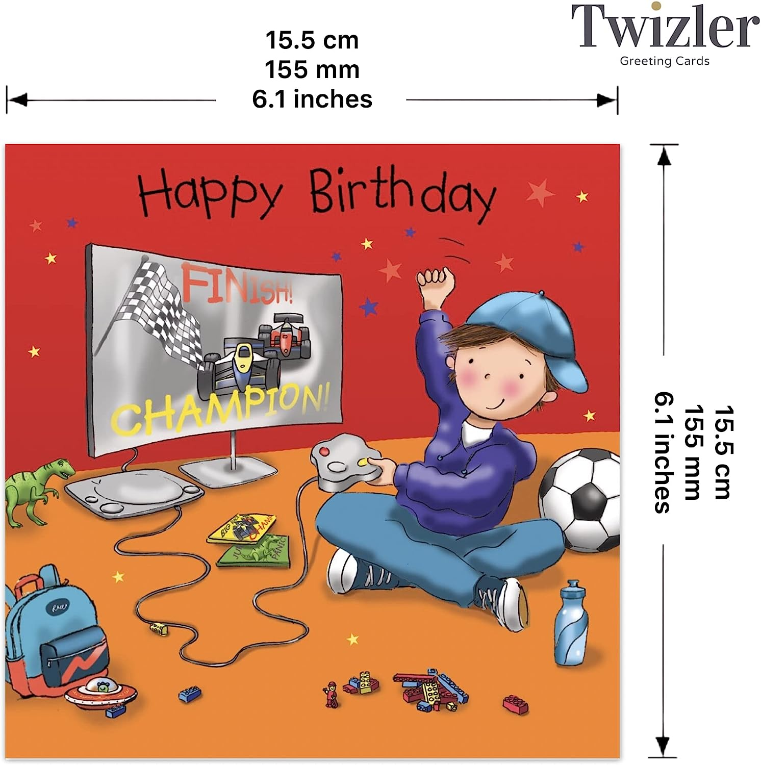 Twizler Happy Birthday Card with Games Console - Boys Birthday Card - Happy Birthday Card Boy - Birthday Card for Boy - Boys Gaming Birthday Card - Childrens Birthday Cards image number 4