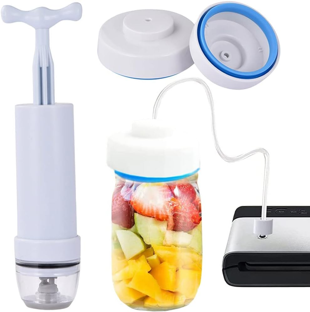 Mason Jar Vacuum Sealer,Jar Vacuum Sealer Kit for Foodsaver with Accessory Hose for Wide & Regular Mouth Mason Jars,With Manual Portable Vacuum Pump and Lid Opener,Kitchen Tools image number 2