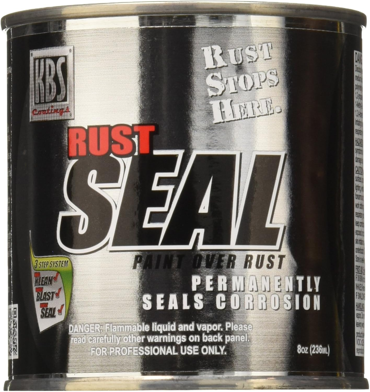 KBS Coatings 4301 Gloss Black Rustseal - 1 Pint