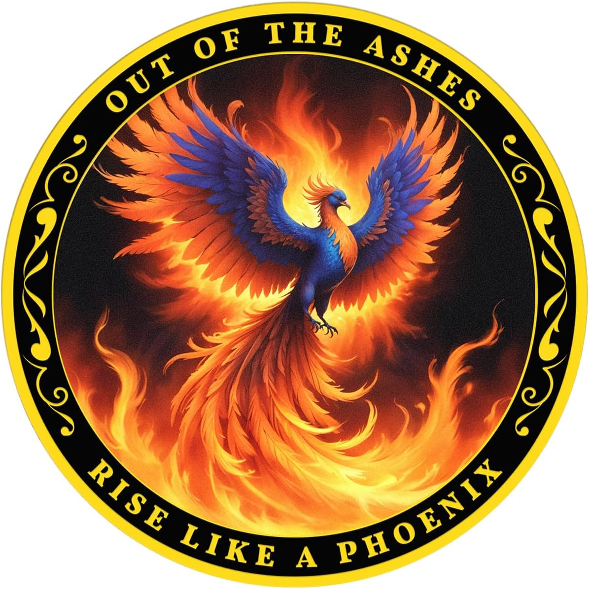 Phoenix Sobriety Coin, Out of the Ashes Phoenix Rising from Flames AA Recovery Chip Sobriety Medallion image number 4