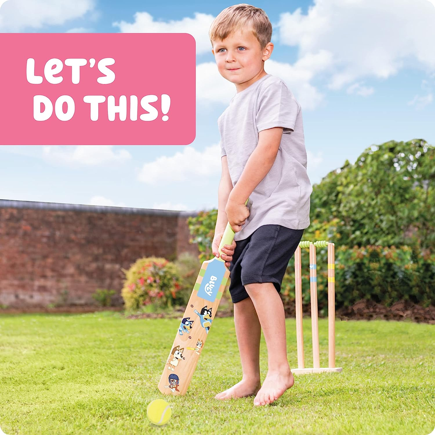 Bluey Wooden Cricket 10-Piece Activity Toy Playset image number 6