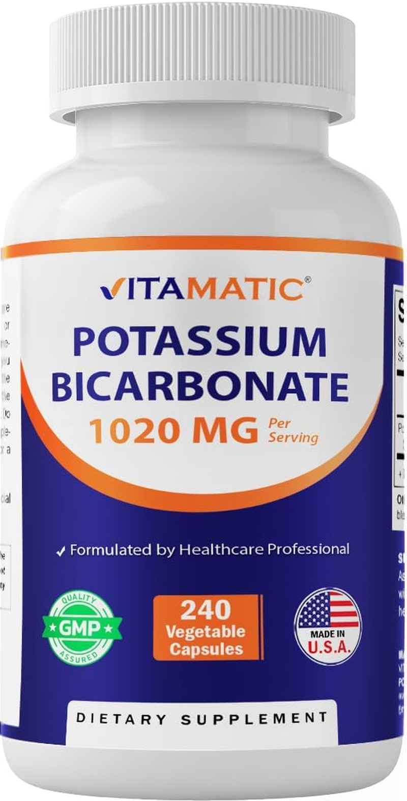Vitamatic Potassium Supplement, 1020 Mg, 240 Vegtable Capsules - Non-Gmo - Gluten Free - Made in USA image number 5