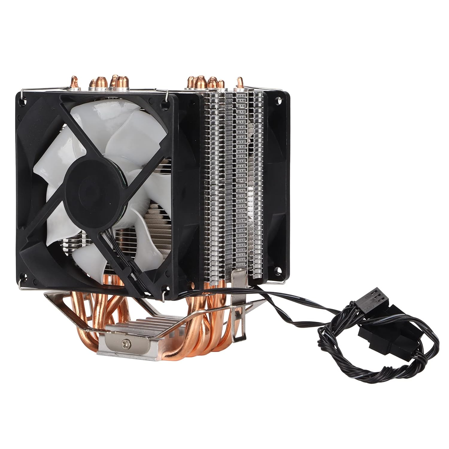 CPU Cooler for LGA 775/1155/1156/1366/2011,For Core I3,For Core I5,For Core I7,For Am2/Am2+,For AM3, 3Pin 20Db 38 CFM RGB 90Mm CPU Cooling Fan, Plug and Play (Dual Fans)