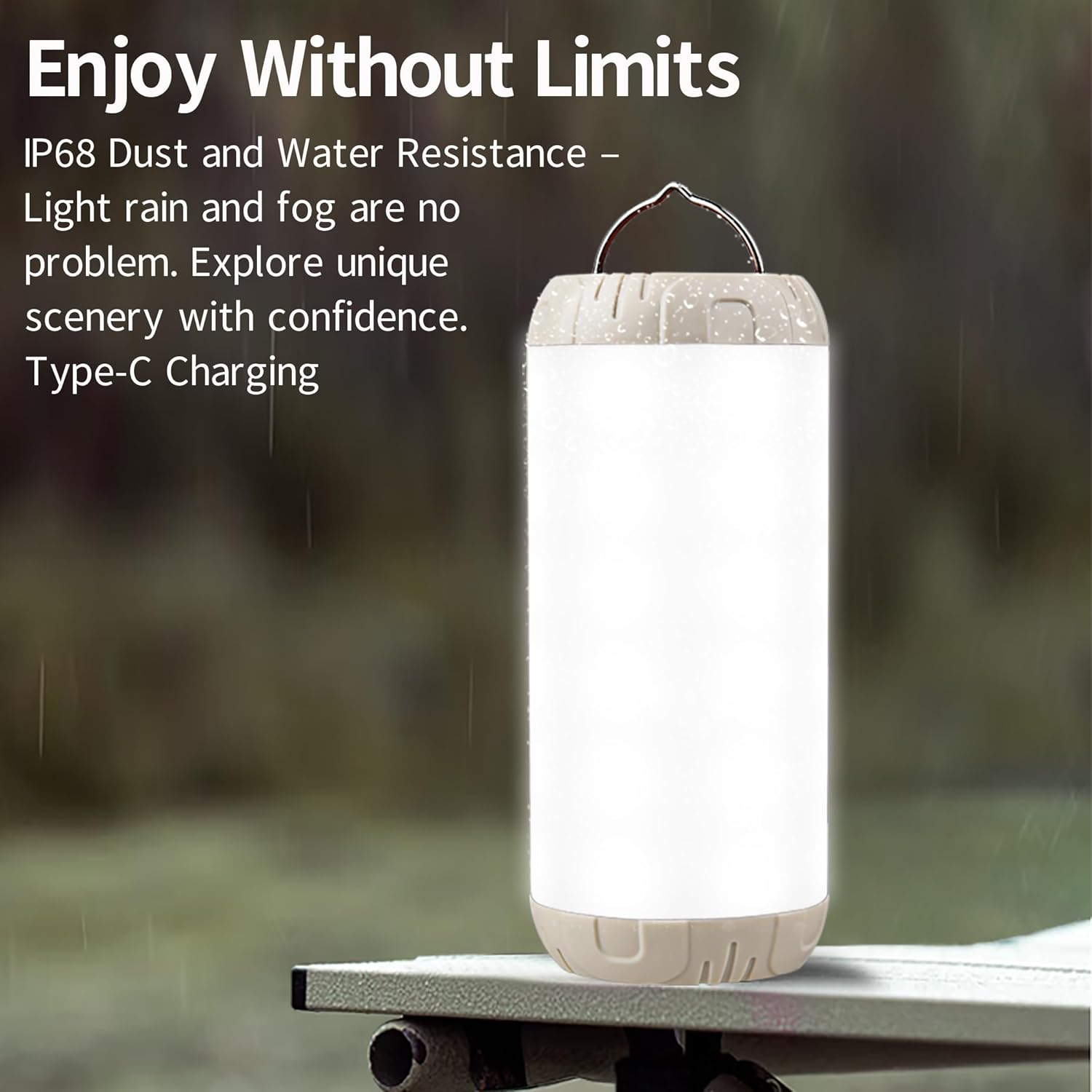 Rechargeable Camping Lantern, 1200 Lumens Ultra Bright Portable LED Lantern, up to 80 Hours Runtime, IP68 Waterproof, 3 Light Modes + SOS Emergency Light for Power Outages, Hiking, Hurricane image number 3