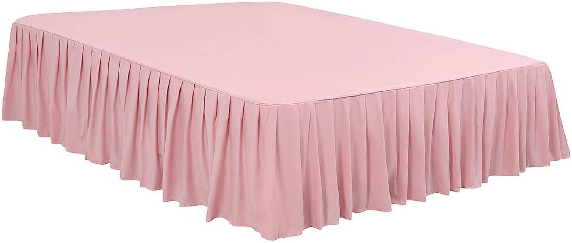 Piccocasa Ruffled Bed Skirt Polyester Brushed Hotel Quality Durable Solid Wrinkle and Fade Bedroom 16 Inch Drop Pink Queen image number 5
