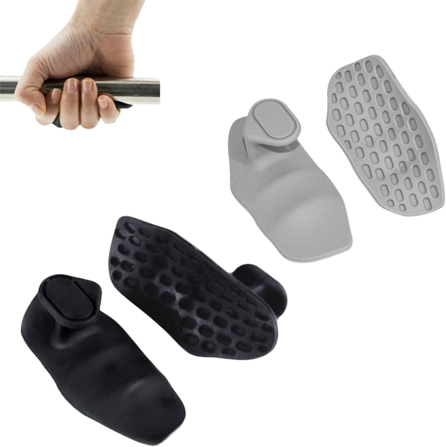 4Pcs Gym Grips, Silicone Anti-Slip Weight Lifting Gloves, Ergonomic Grip Strengthener Grip Strength Trainer, Finger Exerciser Weightlifting Gloves, Gym Training Exercise, Dumbbell Deadlifts, Pull-Ups image number 5