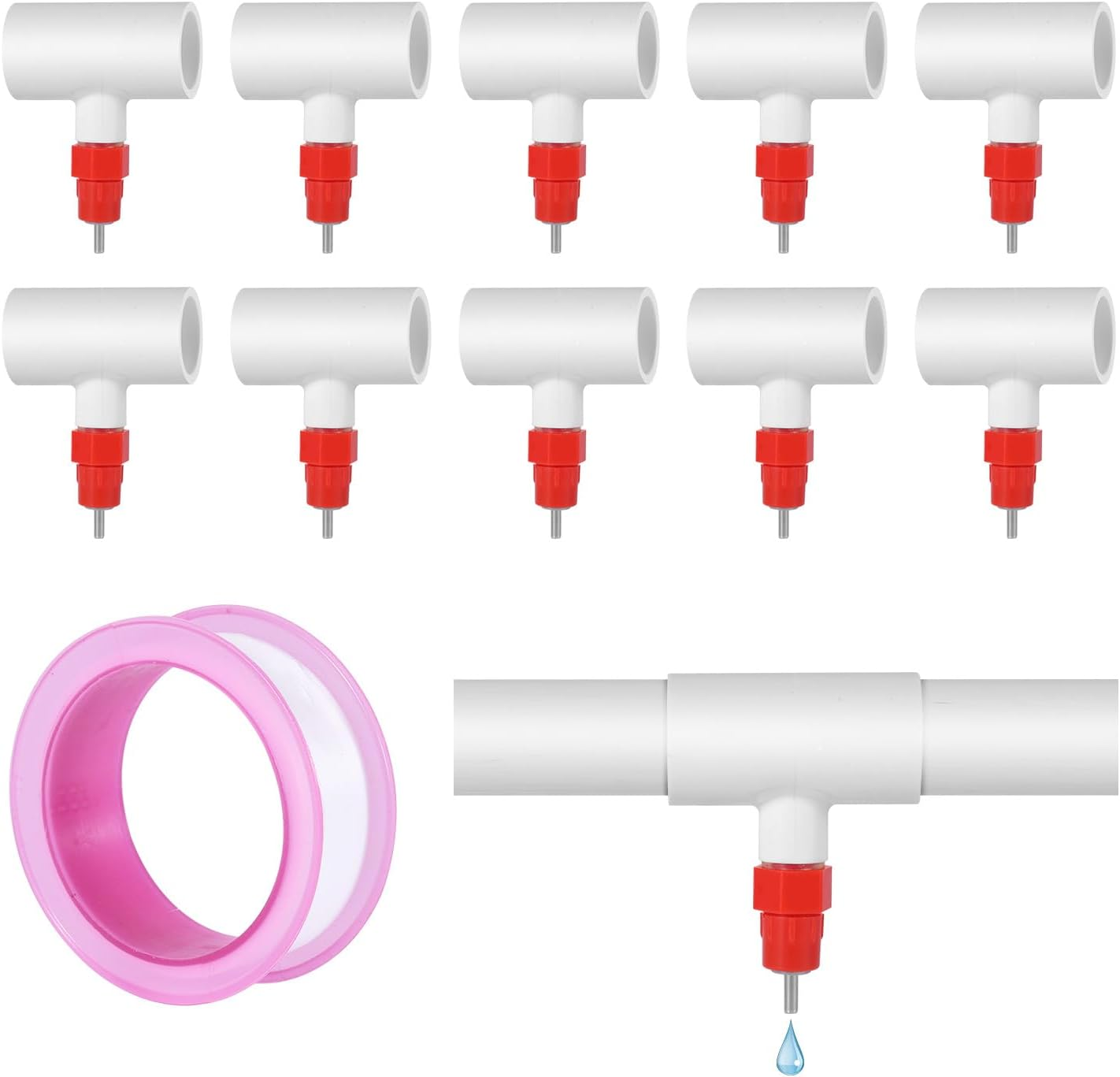 10Pcs Chicken Waterer Nipples, Automatic Chicken Waterer Nipples Poultry Water Nipples Horizontal Chicken Water Nipples Practical Accessories image number 2
