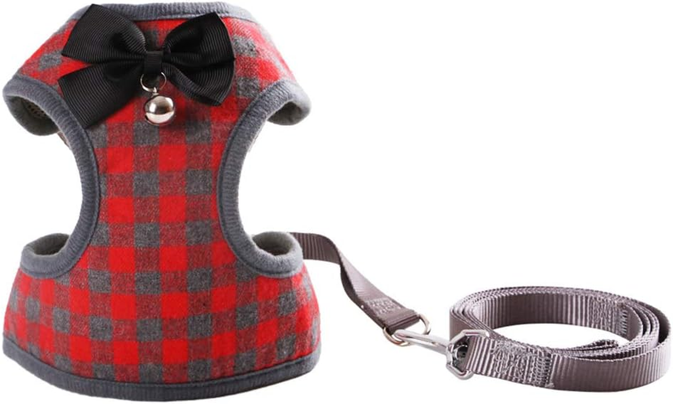 Small Dog Harness and Leash Set, Pet Cat Vest Harness with Bowknot Mesh Padded for Small Puppy Dogs Chihuahua Yorkies Pug image number 6