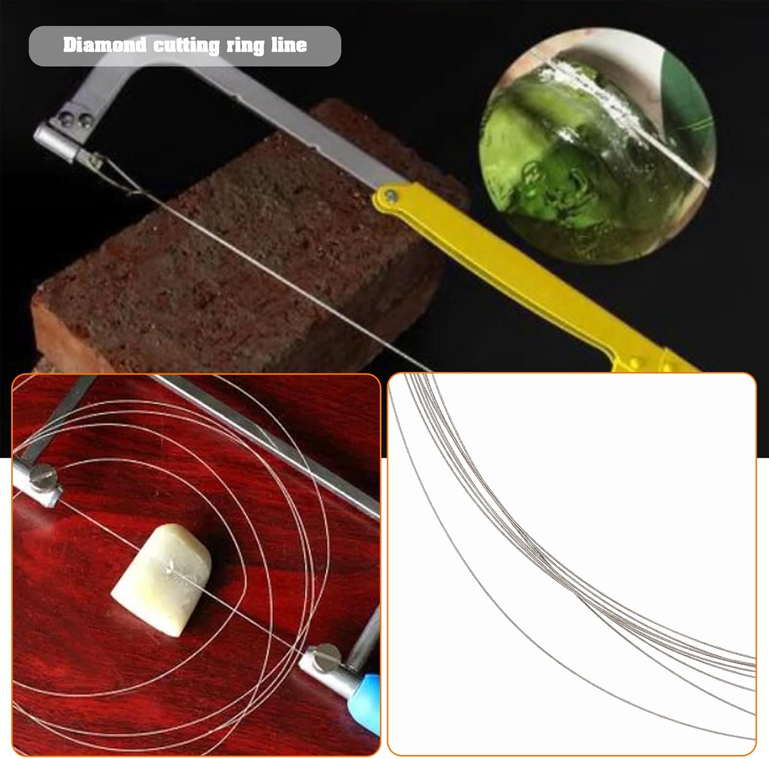 OTOTEC 2Pcs Diamond Cutting Circular Wire Saw 2 Meter Thickness 0.15Mm Ultra Fine Diamond Wire Saw Suitable for Cutting Ceramic Tiles and Stone Materials image number 3