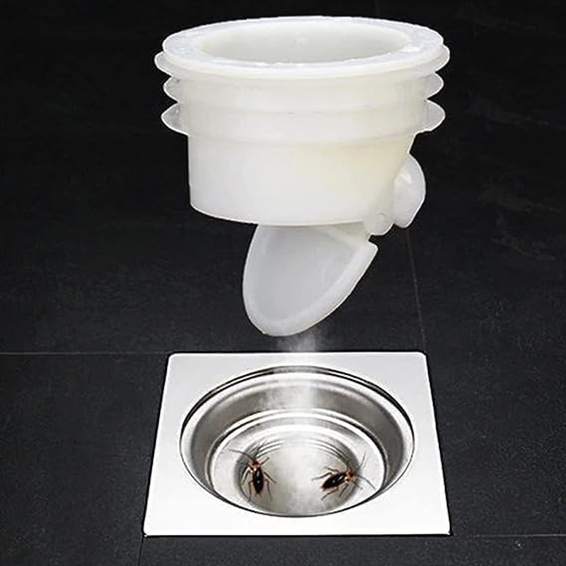 One- Way Drain Valve Sewer Core Odor Proof Shower Floor Drain Backflow Preventer Sewer Core Drainage Insert Drain Plug Strainer for Bathroom Kitchen (White, One Size) image number 1