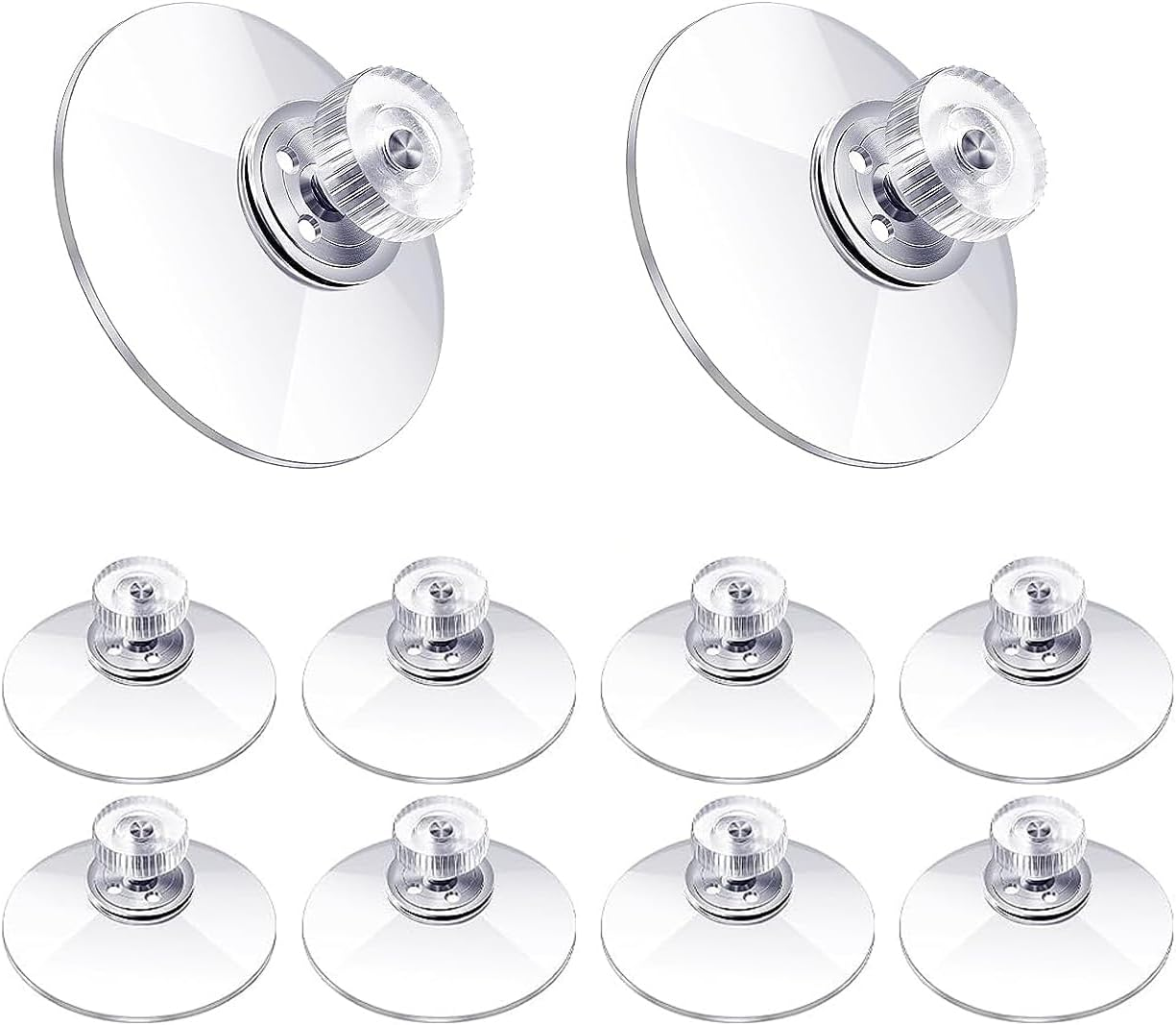 10 Pcs Suction Cup Glass Suction Pads 41Mm Clear PVC Plastic Sucker Pads/Without Hooks Extra Strong Adhesive Suction Holder/Transparent Screw Hooks Sucker without Hooks image number 5