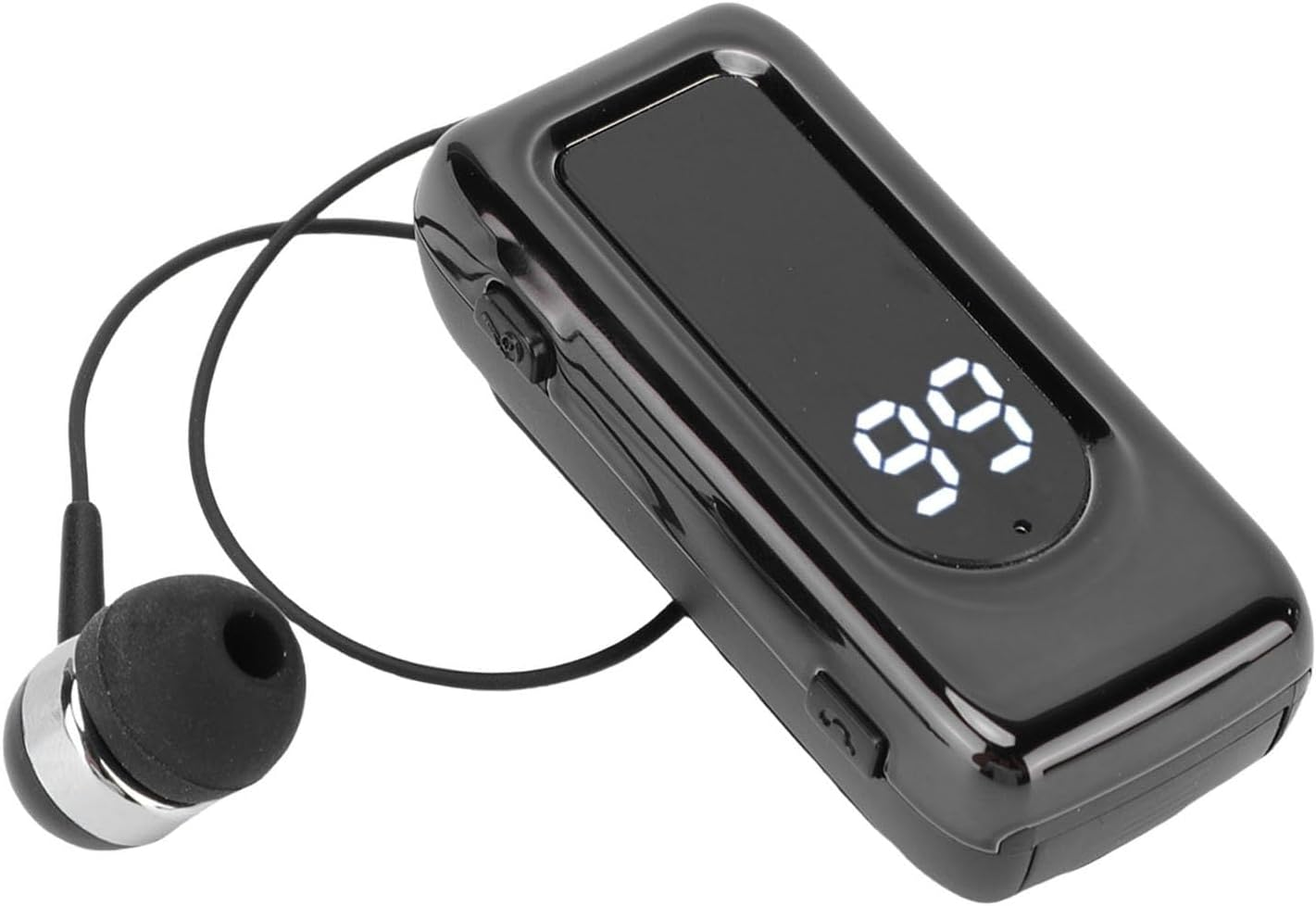 SENECESLI Smart LED Battery Indicator, Retractable BT5.4 Wireless Headphones, LED Display, Stereo Headphones with Controller (Black)