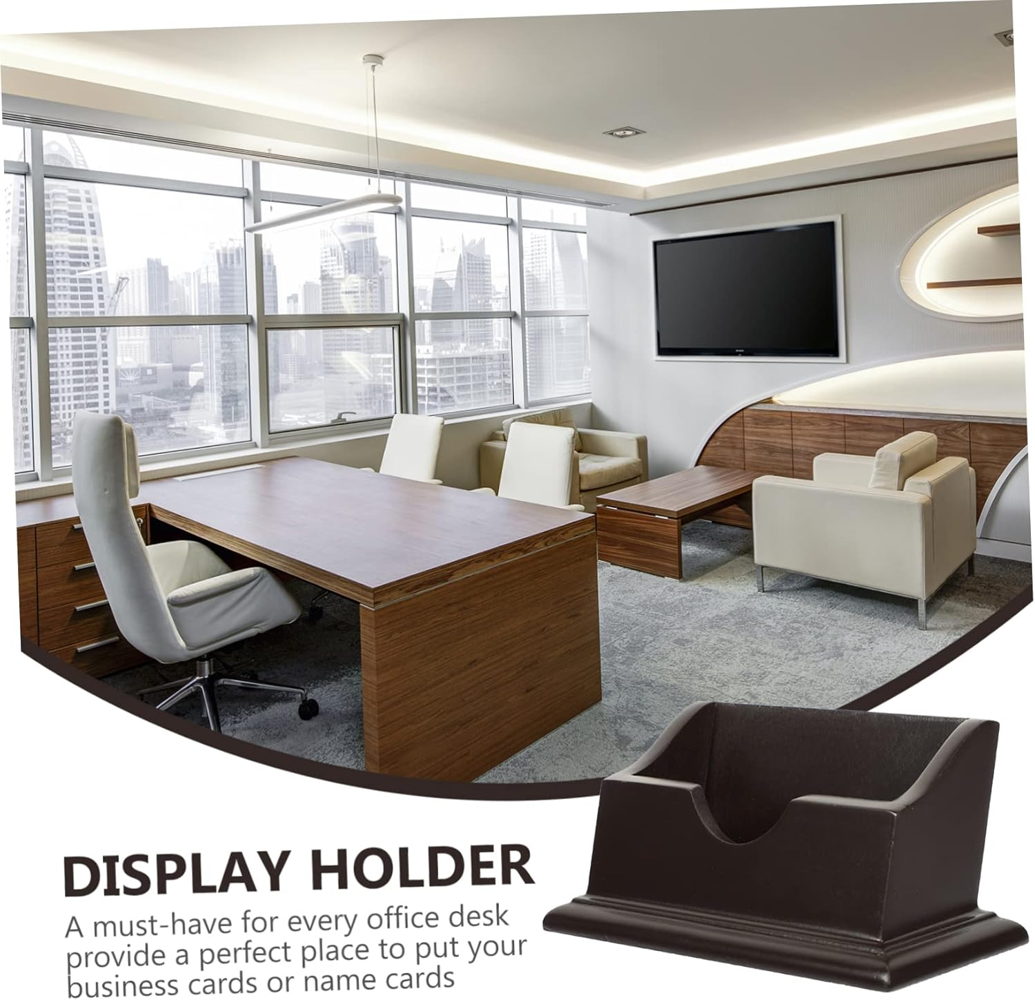 STOBOK 2Pcs Business Card Holder Multi-Grid Cards Storage Container Office Supply Desk Accessories image number 2