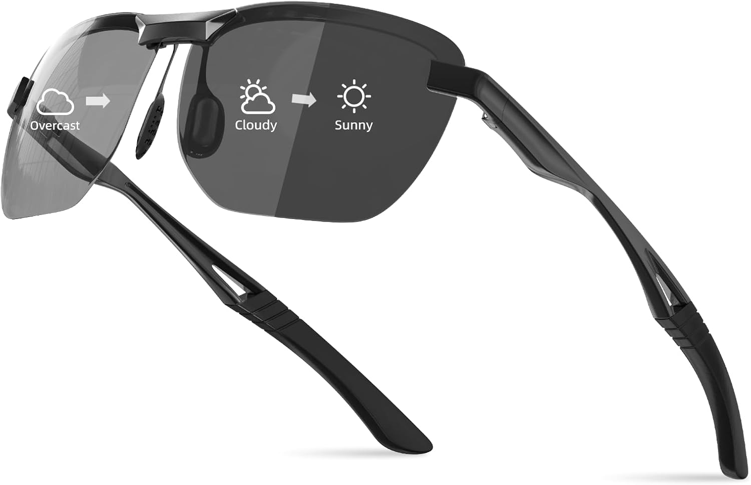 Bloomoak Men'S Driving Sunglasses Polarized Sunglasses Sports Eyewear Fishing Golf Goggles for UV400 Eyes Protection Ultra Light AL-MG image number 5