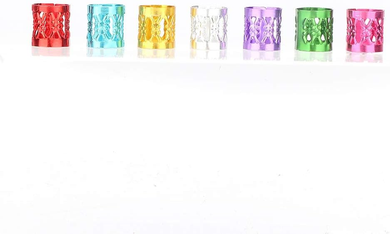 WAONIQ Pack of 100 Dreadlocks Hair Braid Beads, Hair Accessories Cuffs, Adjustable Dreadlock Hair Accessories for Women, Braids (Colourful) image number 2