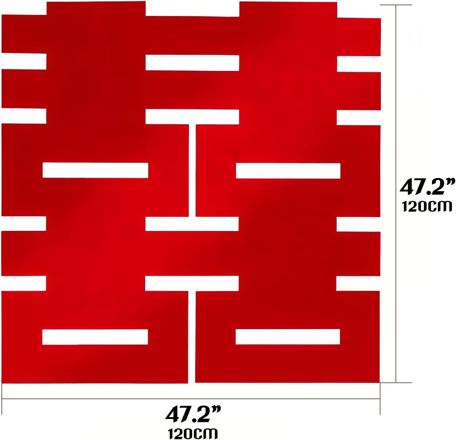 Hannafires 47Inch Large 'Double Happiness' Wall Decoration - Special Wedding Party Decorations, Living Room and Bridal D&eacute;cor, Fabric Materia, Chinese Wedding, Meaning Infinite Happiness image number 3