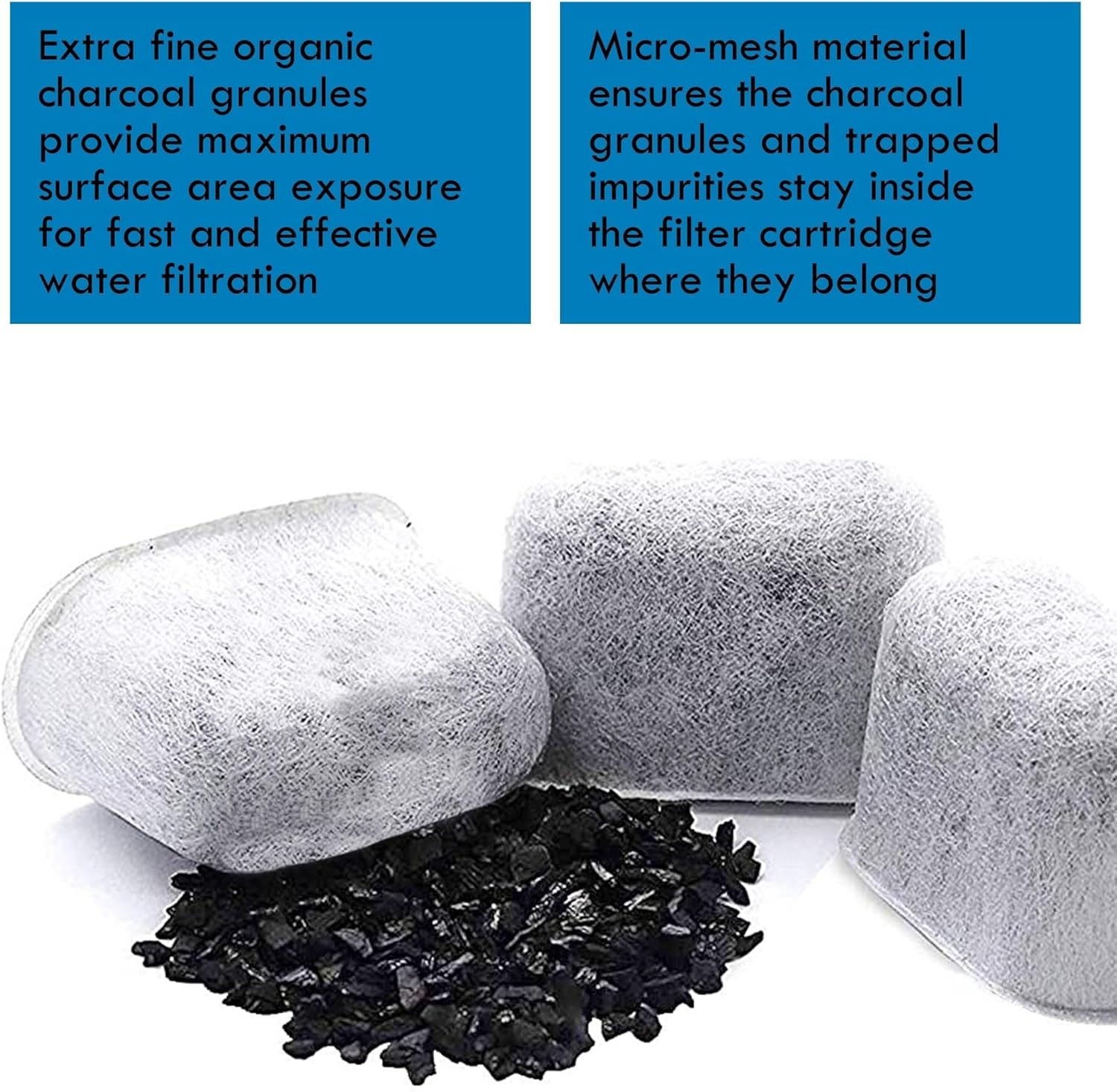 12-Pack Water Filter Replacement For, Breville, Delonghi, Kenmore, Sunbeam Coffee Machines | Universal Fit with Activated Charcoal Filtration | Compatible with Major Drip Coffee Machine Brands image number 2