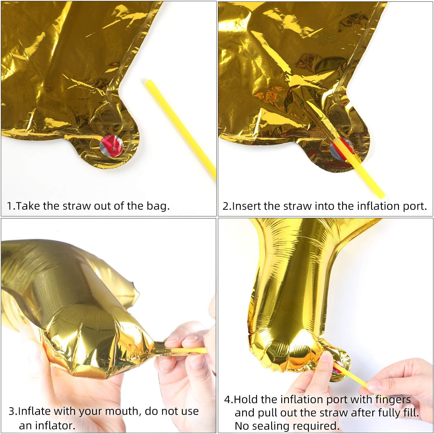 Magic Season Balloon Banners/Aluminum Foil Letters - 40Cm Happy Birthday (Gold) image number 3