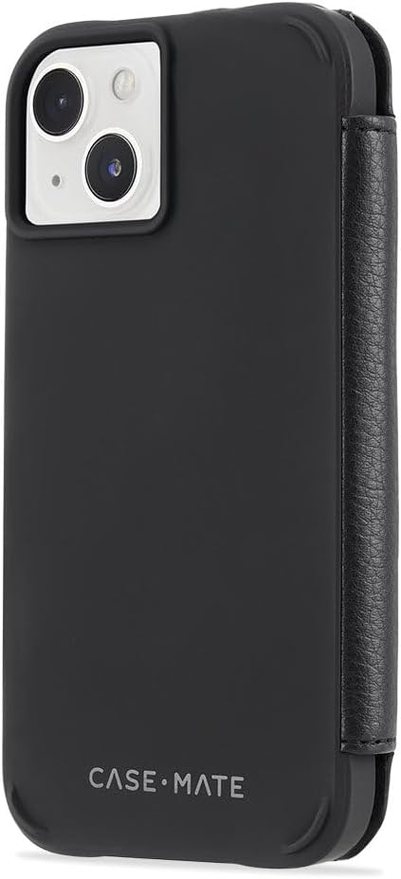 Case-Mate Wallet Folio Iphone 14 Case/Iphone 13 Case - Black [10Ft Drop Protection] [Compatible with Magsafe] Flip Folio Cover Made with Genuine Pebbled Leather, Landscape Phone Stand, Card Holder image number 6