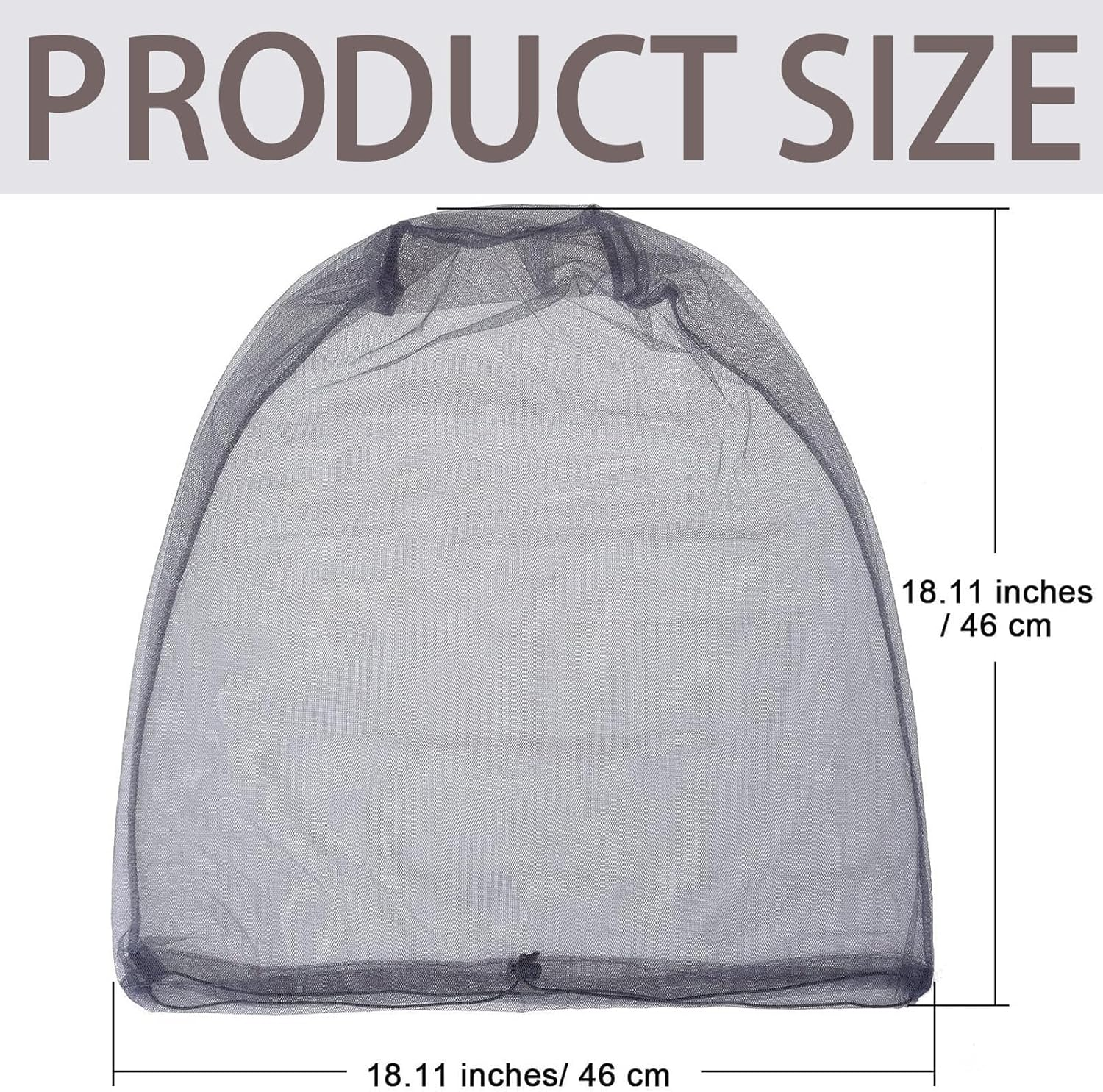 5 PCS Mosquito Head Net Face Mesh, Head Protecting Net For,Camping Climbing Walking Mosquito Fly Insects Bugs Preventing (Regular Size, Grey) ﻿﻿﻿ image number 2