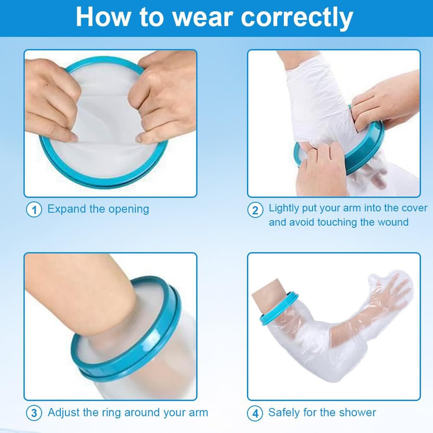 Xinghonyac Kids Arm Cast Cover for Shower Bath, Waterproof Cast Cover, Reusable Arm Plaster Shower Cover, Wrist, Finger Wound Protection Shower Cover, Arm Protector Cover Fits Unisex image number 3