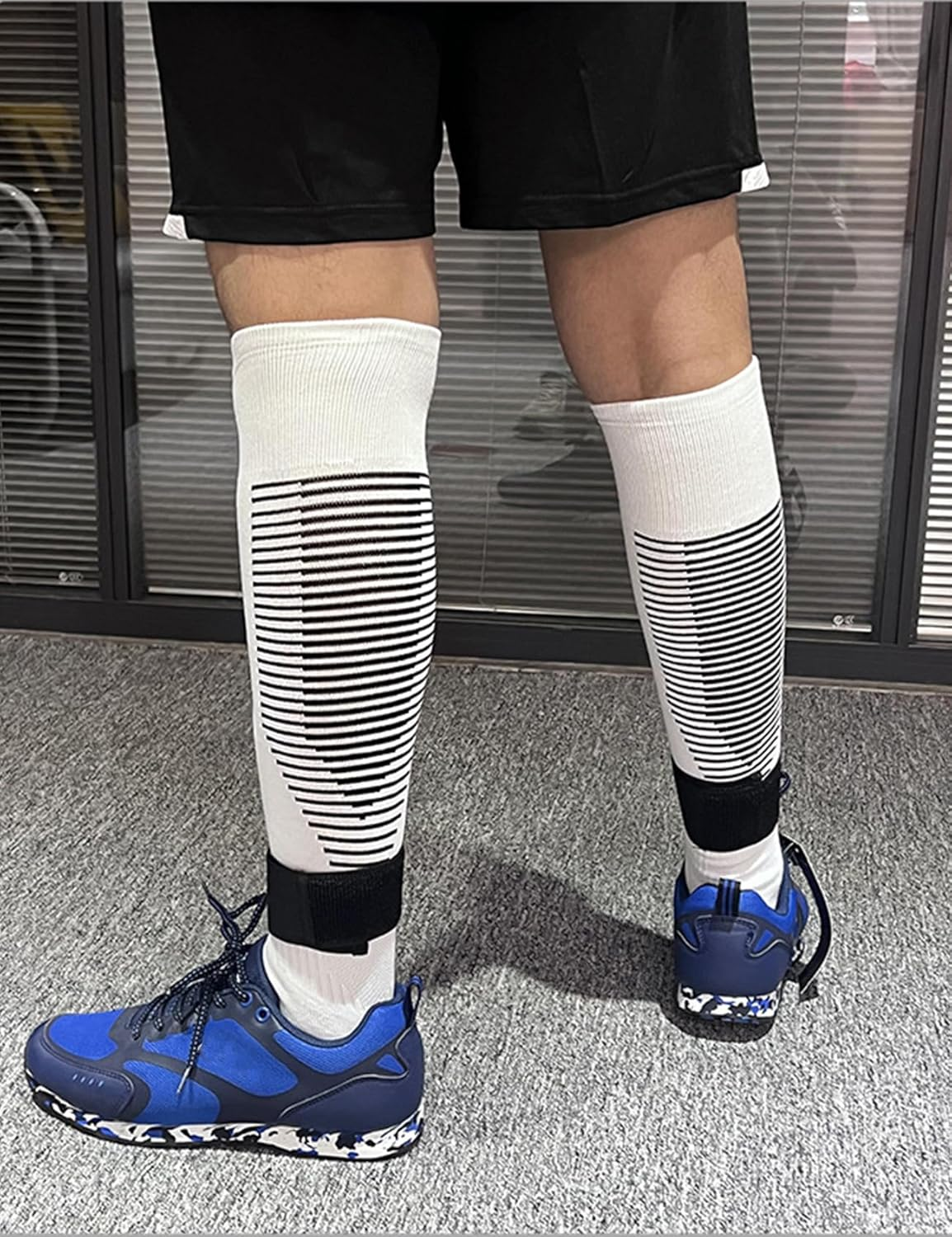 2 Pair Soccer Shin Guards Fixed Straps, Lightweight Adjustable Football Shin Pads Tie Straps for Men, Women & Youth, Comfortable Leg Guards Fixed Straps for Soccer Training & Matches image number 1