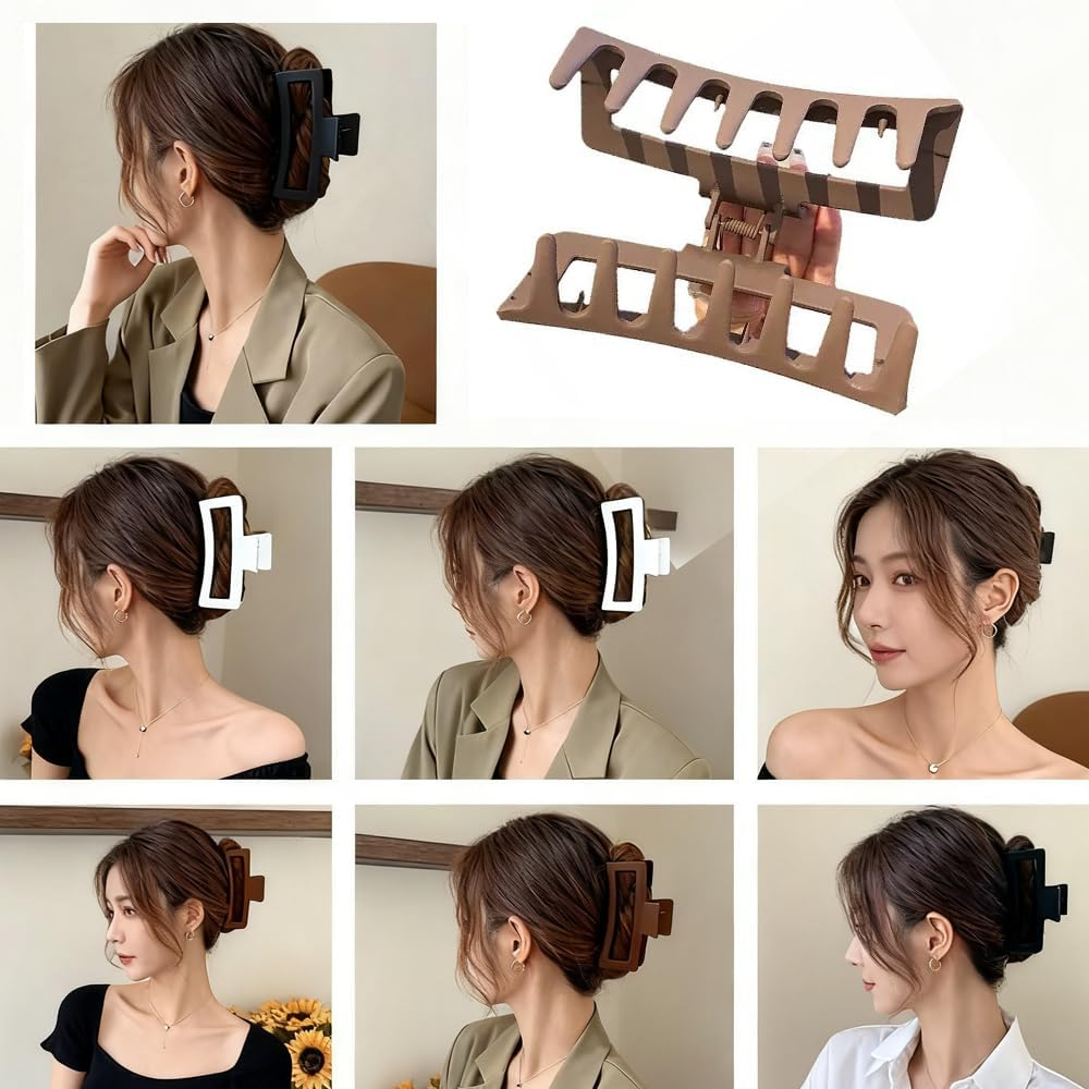 TSUOUKL Pack of 4 Extra Large Hair Clips, 13 Cm Jumbo Large Hair Clips for Thick, Long, Curly Hair, Matte Non-Slip Hair Clips, Women'S Hair with Strong Hold, XL Oversized Hair Clip