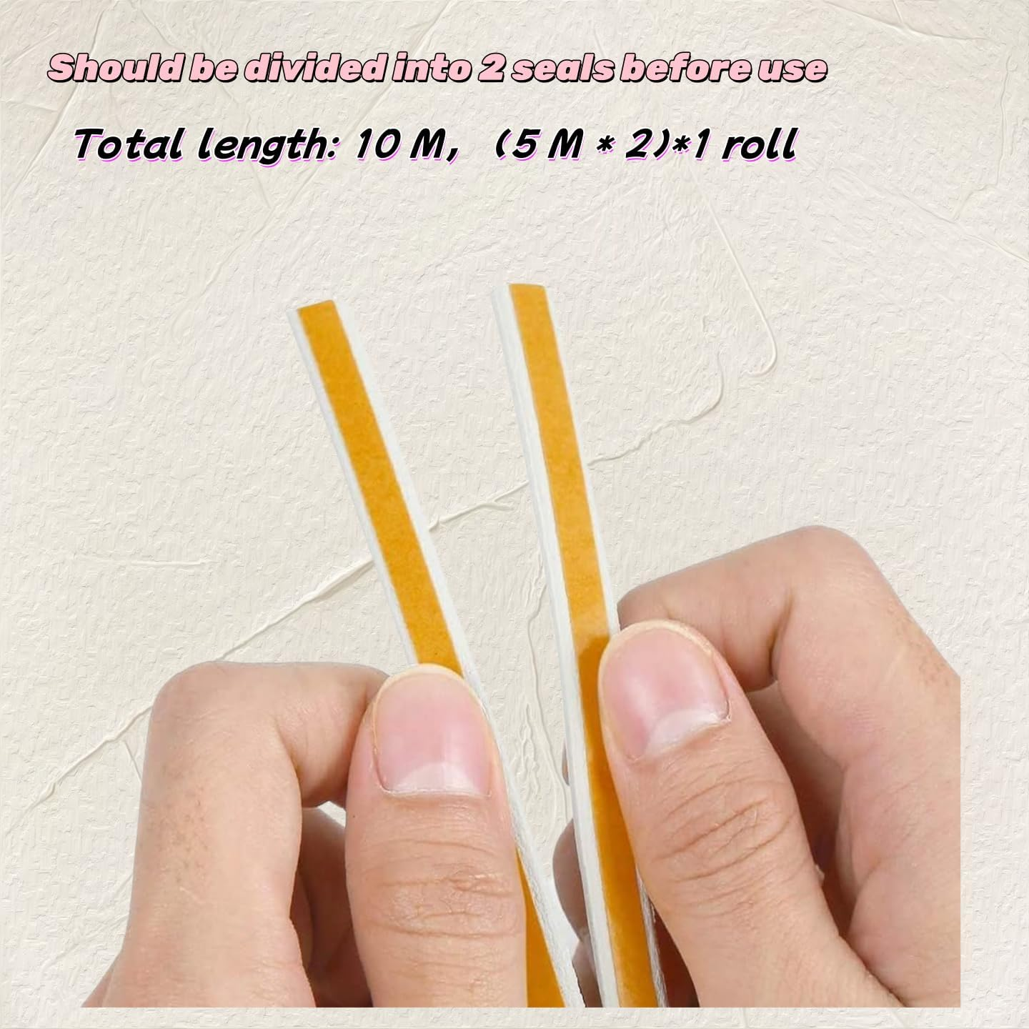 Anti-Collision Rubber D Type Foam Sealing Tape,Weather Stripping Tape, Self Adhesive Noise Insulation Strip for Door Window Frame Gap, Indoor Weather Seal 10M-Door Self-Adhesive image number 2