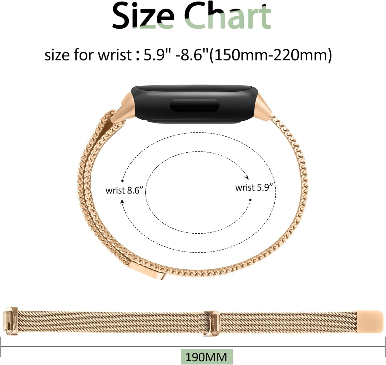 Leonids for Fitbit Inspire 3 Bands, Stainless Steel Mesh Loop Writband Straps for Fitbit Inspire 3 Fitness Tracker for Women Men image number 1