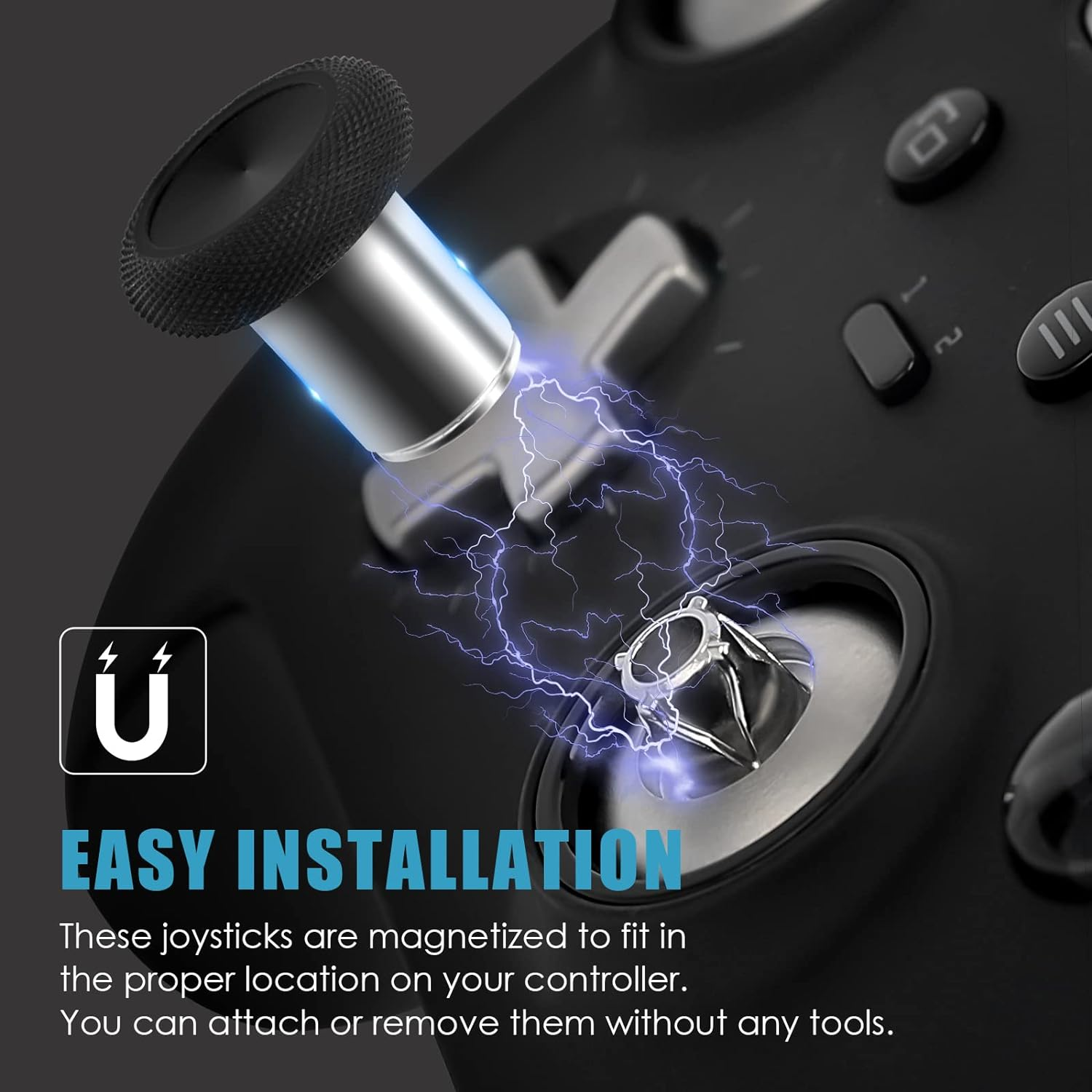 TOMSIN Replacement Thumbsticks for Xbox Elite 1 Controller,6 in 1 Swap Magnetic Joysticks for Xbox One Elite Controller Series 1(Only Fit for Model 1698,NOT for Elite 2 Controller)