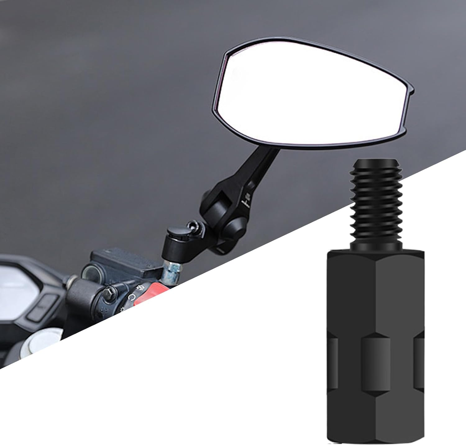 Mirror Mount Adapter Height Adjustment Screw - Height Extender Adjustment Screw - Stable Motorbike Conversion Accessories for Various Riding Styles image number 2