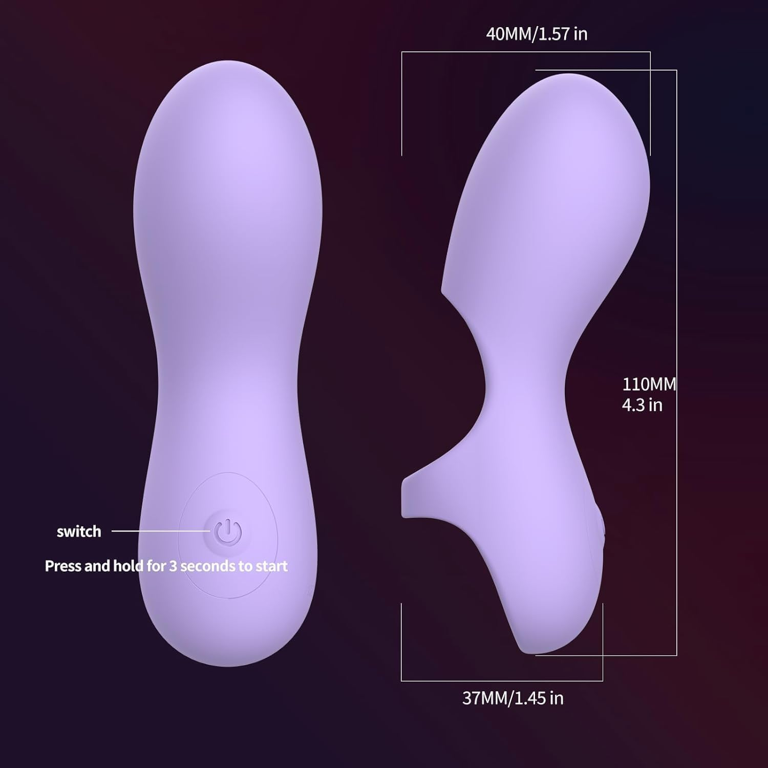 Finger Vibrator for Couples - Powerful Sexual Stimulation Toy for Women with Nipple and Clitoral Sensation - Sexual Pleasure Tools for Women Mini Vibrator Couples Sex Toys (Purple)