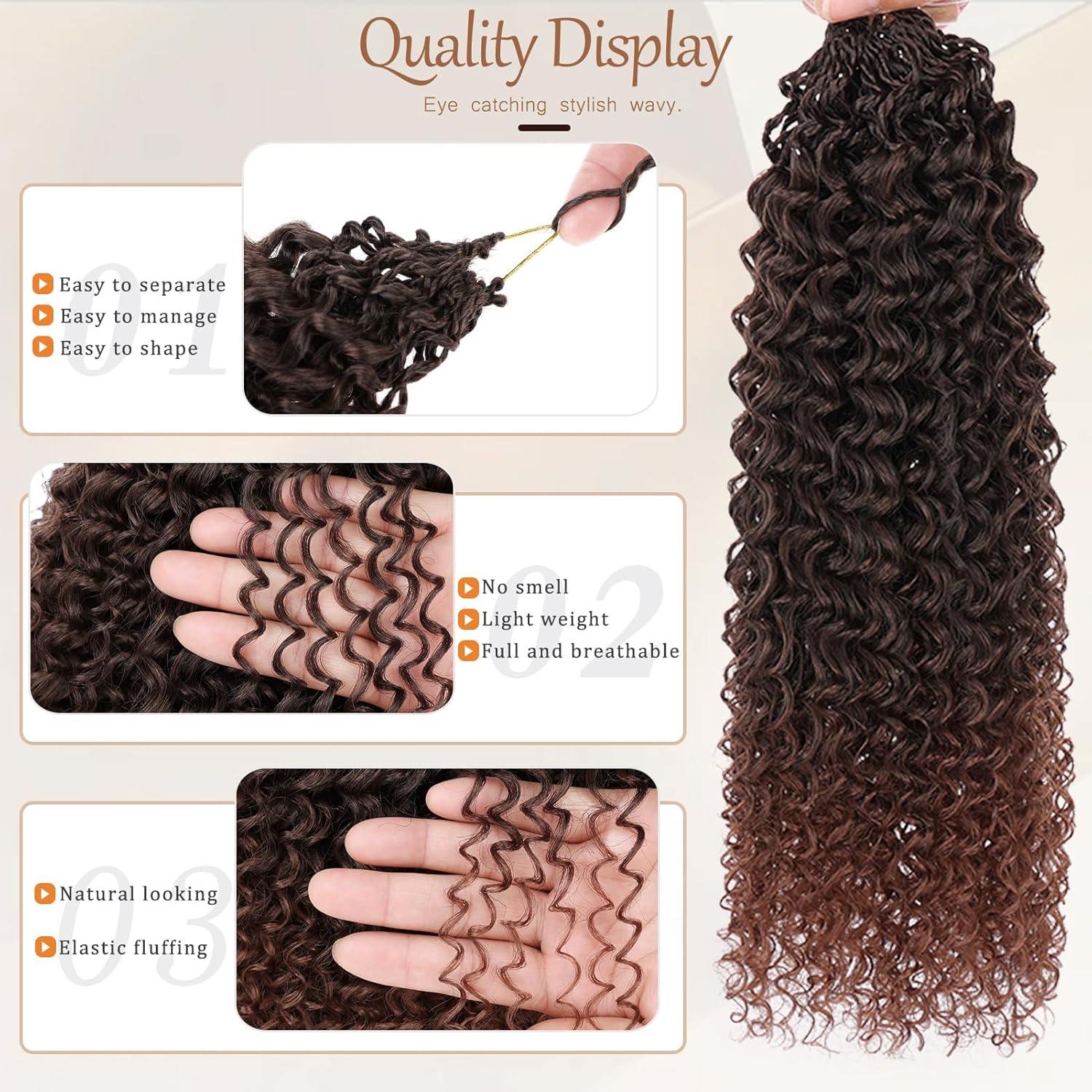 Beverlee Crochet Hair 12 Inch Curly Hair 8 Bundles Crochet Hair Micro Twist Yanky Twist Wavy Synthetic Hair Pre Rolled for Women image number 6