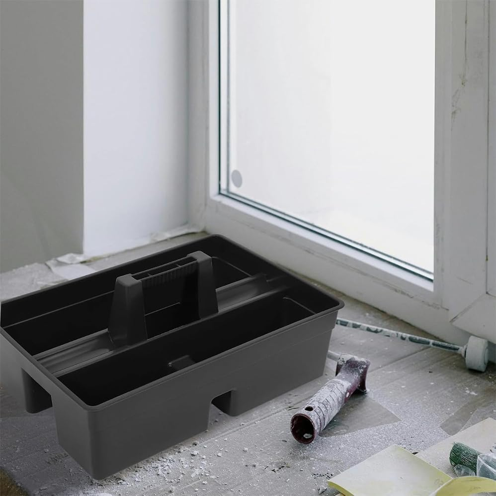 Cleaning Tool Basket,Plastic Storage Tray Tote,Versatile Multiuse with Attached Portable Handle to Organize and Carry Tools High Capacity, Portable Carry Organizer Box for Shower Car Cup Holder