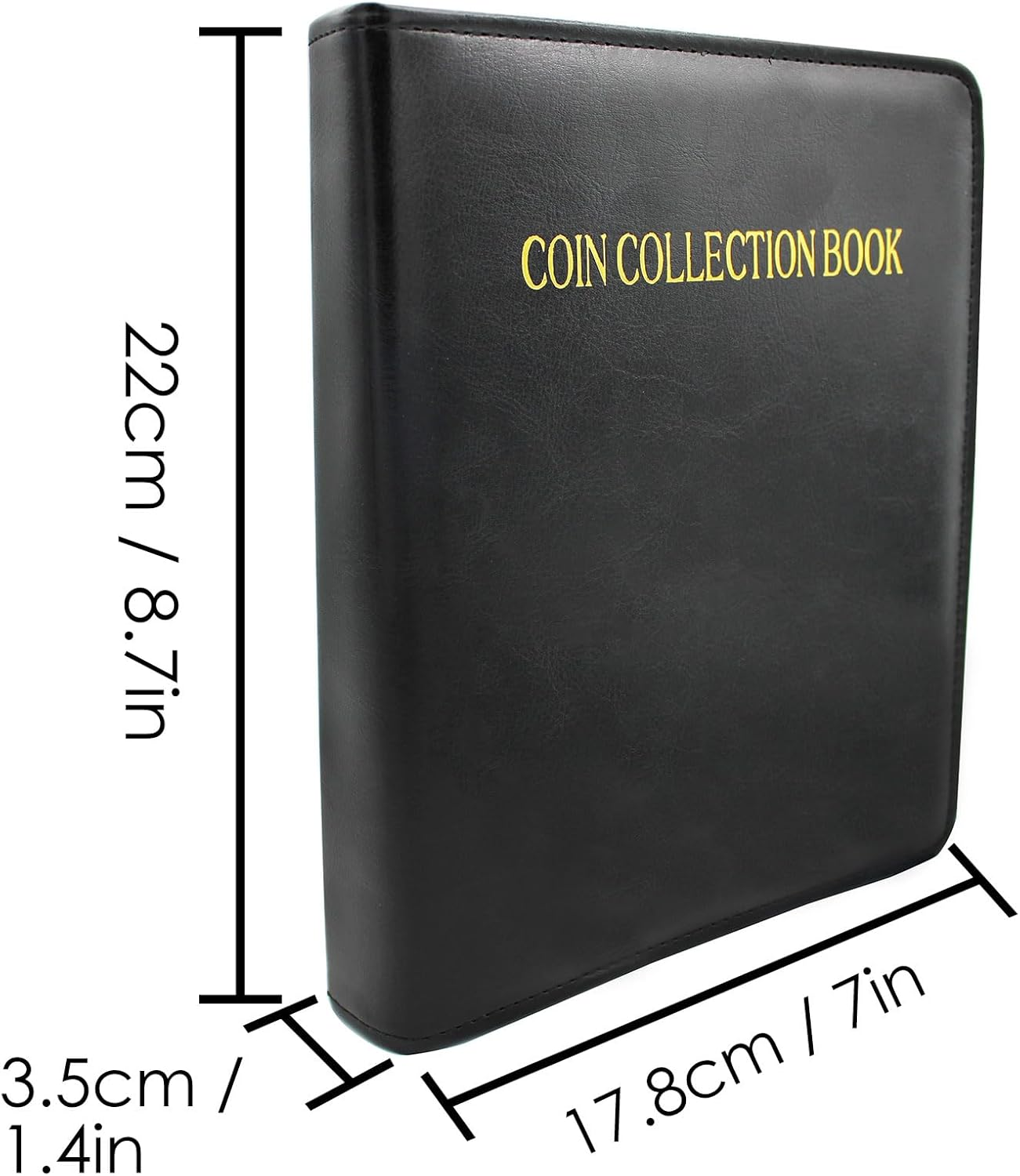 Intendvision Coin Collection Book Holder - 24 Pages 432 Pockets Coins Collection Album Book for Collectors, 2 Coin Size Pockets Coin Holder with Zipper for Coins, U.S.Pennies Dimes Nickels Quarters image number 1