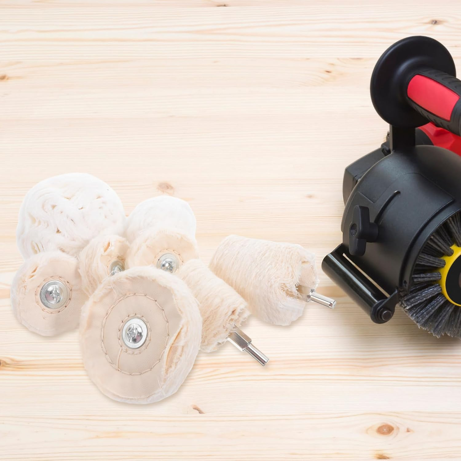 NAMOARLY 8Pcs Efficient Car Polishing Kit Cotton Polishing Wheels Metal Grinding Buffing Tools for Versatile Use image number 2