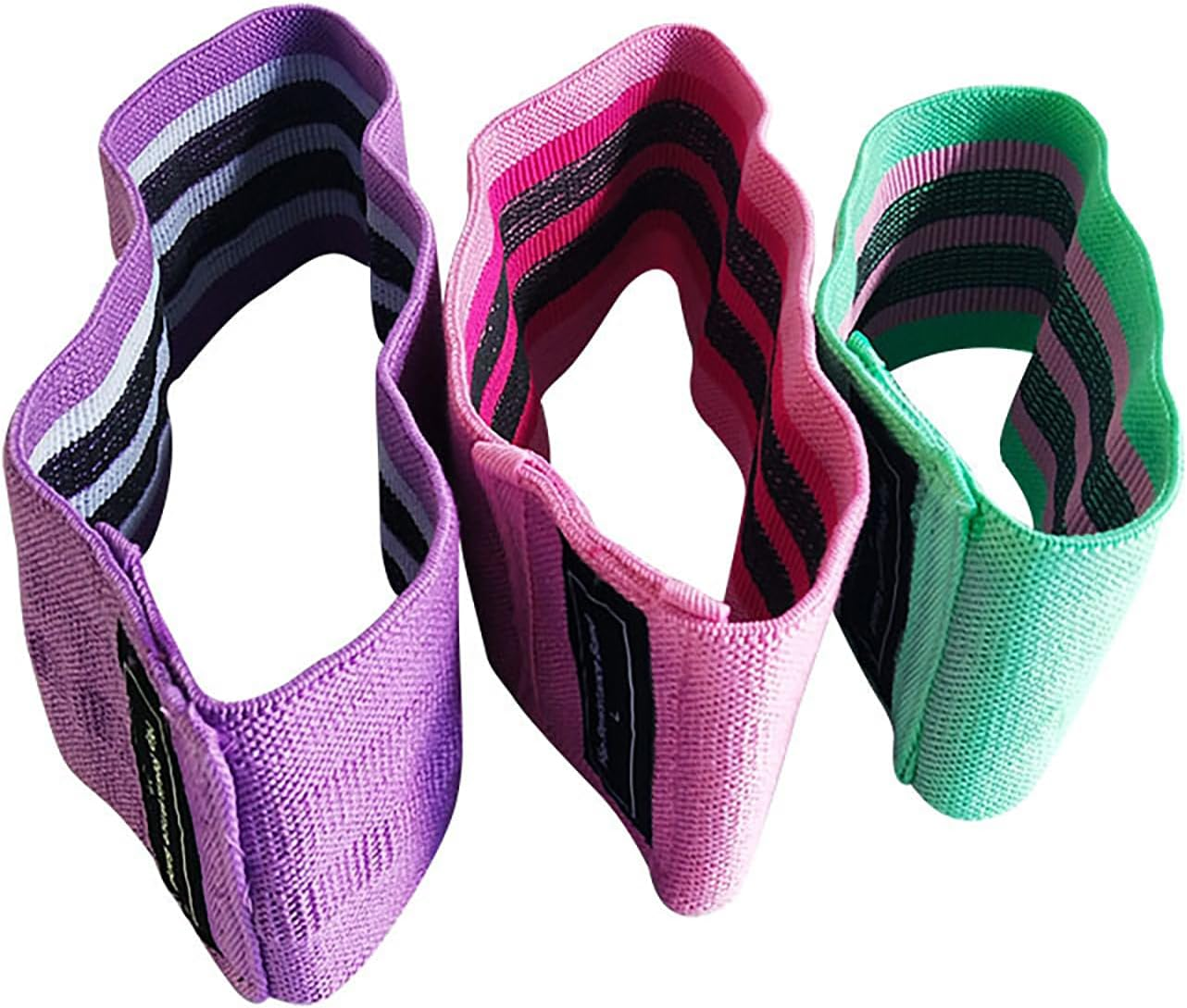 3 Pcs Resistance Bands Sets for Legs and Butt Women anti Slip Workout Fitness Bands Green 8Cm Width * Circumference 56Cm image number 3