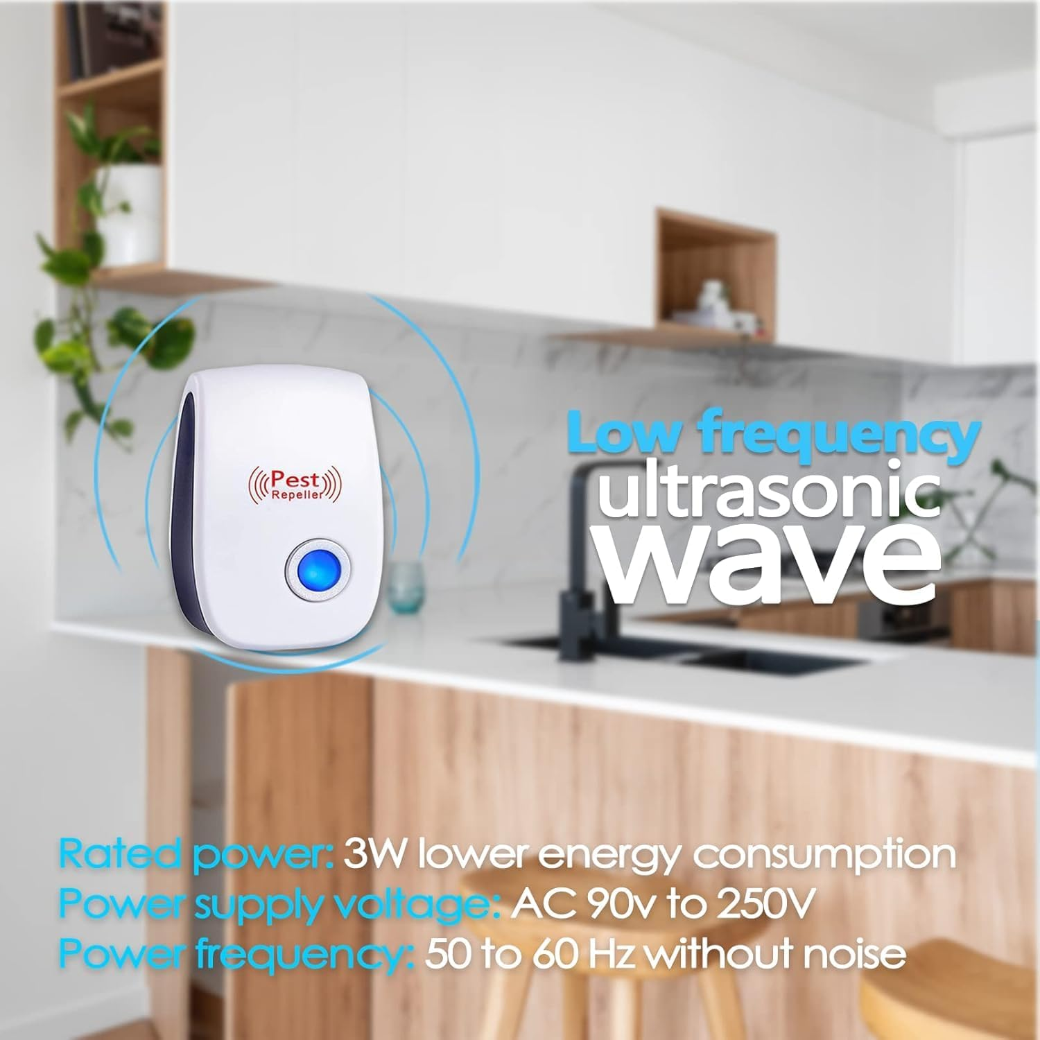 6 Packs Ultrasonic Pest Control Repeller, Electronic Pest Repellent Plug in Indoor Control Insect against Mosquito Cockroach Mice Spiders Flies for House Kitchen Garage Warehouse image number 1