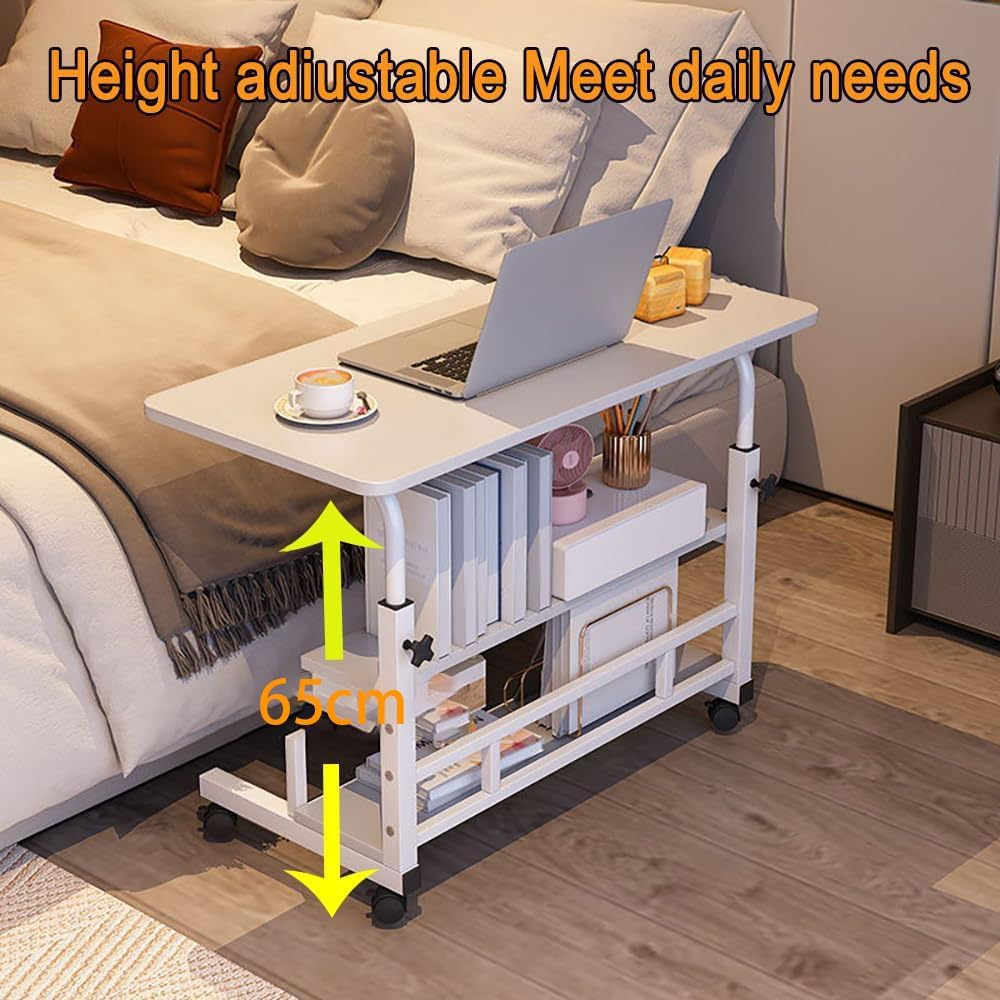 TOMVAES Adjustable Height Standing Desk, 3 Tiers Portable Laptop Computer Table, Stand up Table with Castor Wheel, Multifunctional Work Laptop Desks for Home Office image number 1