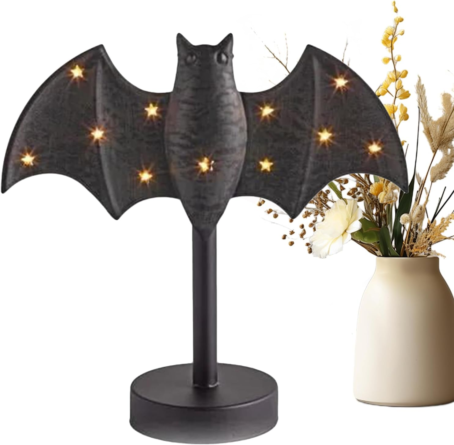 Light up Bat Candle Holders, Gothic Bat Candle Holder with LED Light, Desktop Decorations for Table Night Party Courtyard Desk Offices Bookshelf Autumn Yard Patio image number 6
