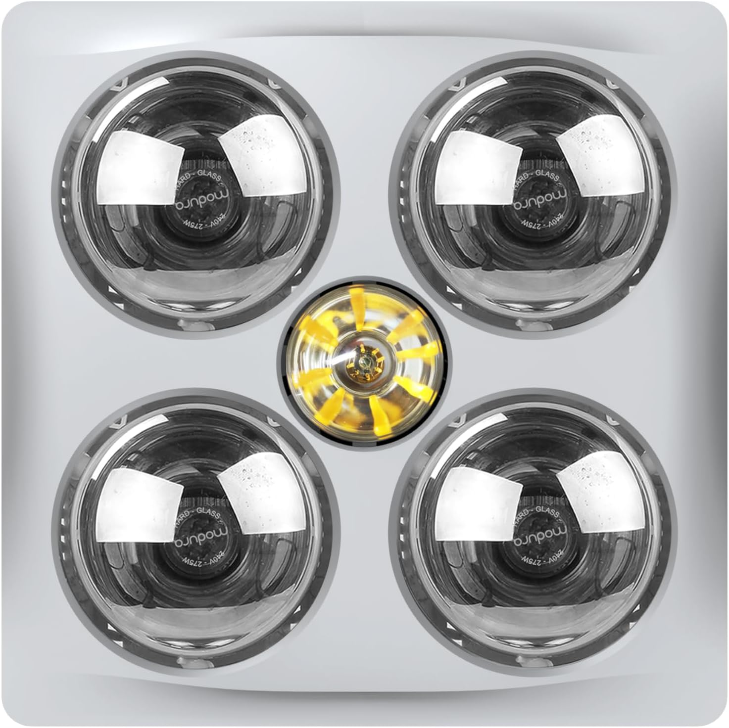 Modura Bathlux4 3-In-1 Bathroom Heater Fan Exhaust Light 4 X 275W Instant Heat (White)