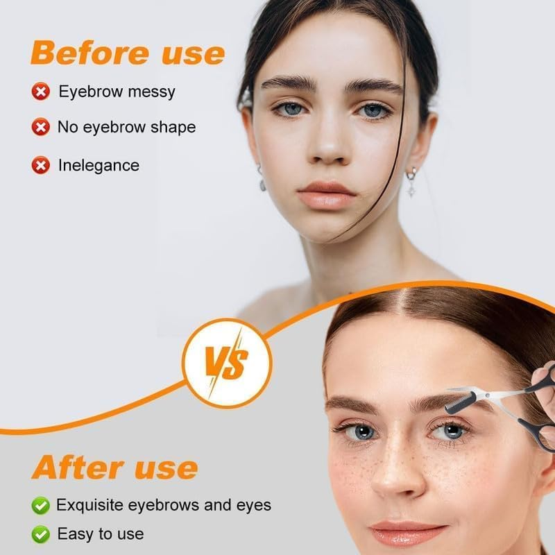 Upgraded Eyebrow Trimmer Scissor, 2025 New 2 in 1 Eyebrow Scissors with Comb, Curved Eye Brow Razor, Beauty Accessories for Men Women (Purple) image number 6