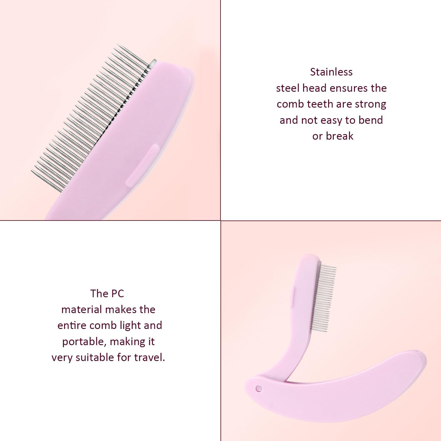 2 Pack Eyelash Combs, Classic Simple Eyelash Comb, Folding Eyelash Comb, Convenient Travel Eyelash Separator, Beauty and Makeup Gadgets image number 5