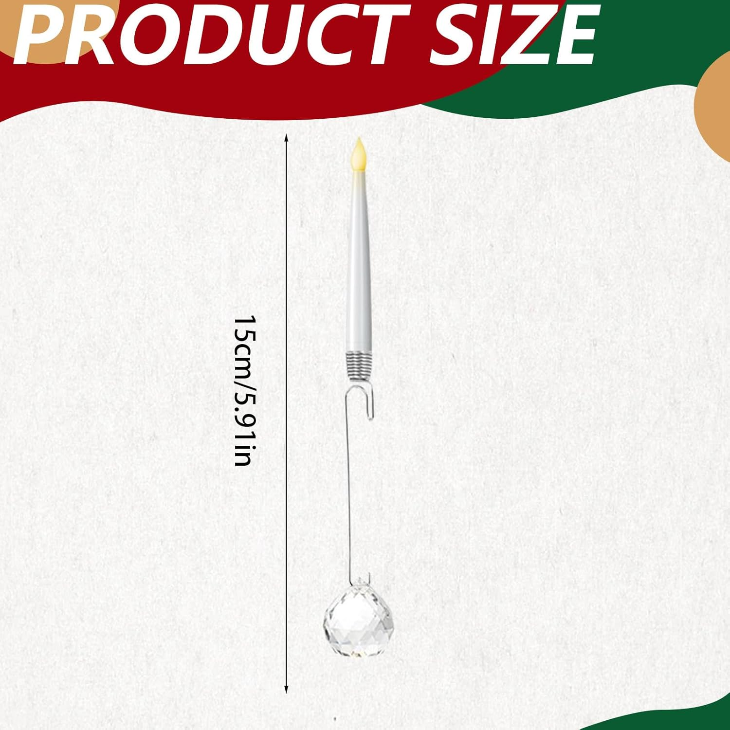 Clip on Candles for Christmas Trees | Fake Candles LED Lights Tree Ornaments - Christmas Decorations for Holiday Indoor Outdoor Home Fireplace Window Shelf Garden - Snowflake image number 3