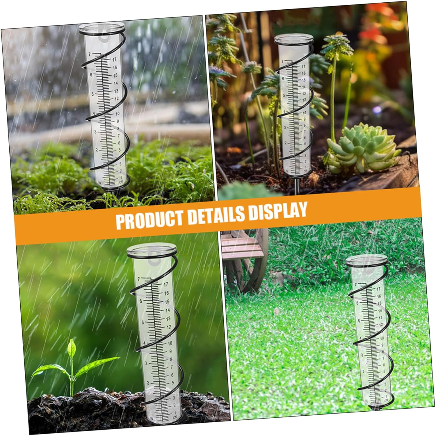 Balacoo 3Pcs Outdoor Rain Gauge with Scale Plastic Tubes Freeze and Crack Resistant Rainwater for Accurate Lawn and Garden Measurement image number 1