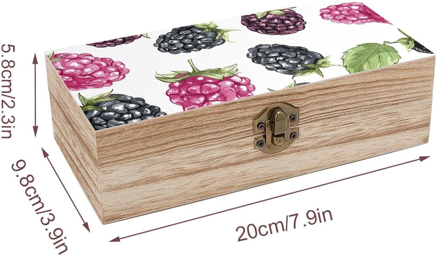 Blackberry Fruit Wooden Box Wood Wedding Keepsake Boxes with Lids Small Decorative Boxes Lightweight Wooden Memory Storage Box for Crafts Keepsakes Jewelry Photo Letter Storage image number 5
